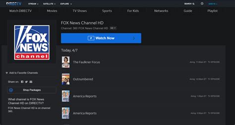 directv fox news channel.